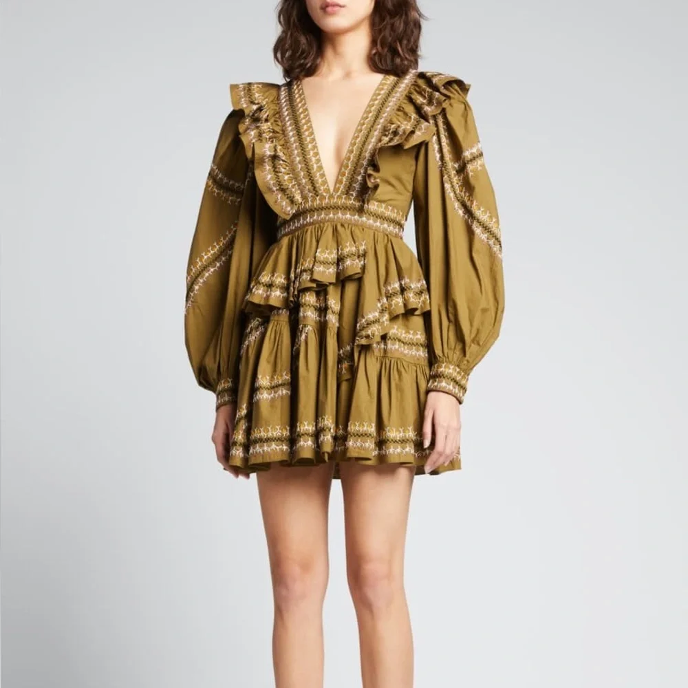 Ulla Johnson Anais Embroidered Ruffle Mini Dress - Picture 10 of 13